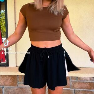 Black Flare Shorts